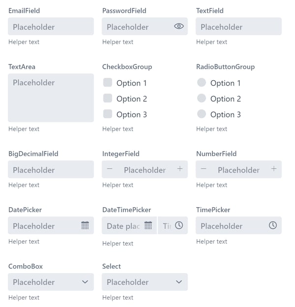 Helper text on Vaadin input components