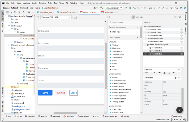 Connect the form fields in Designer.