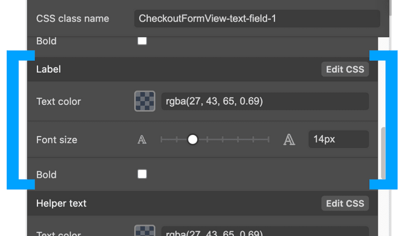 Styling a component part